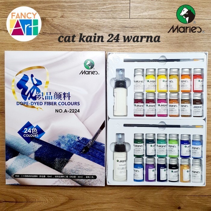 

Ready Maries Fabric Dope-Dyed Fiber Colour set 24 Warna Cat Kain