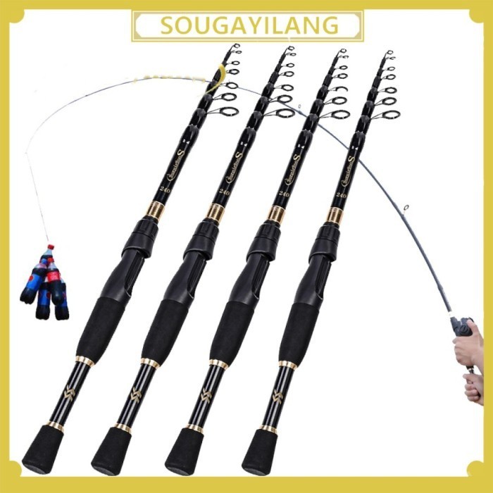 Ready SOUGAYILANG Telescopic Fishing Rod Carbon Fiber Fishing Rod