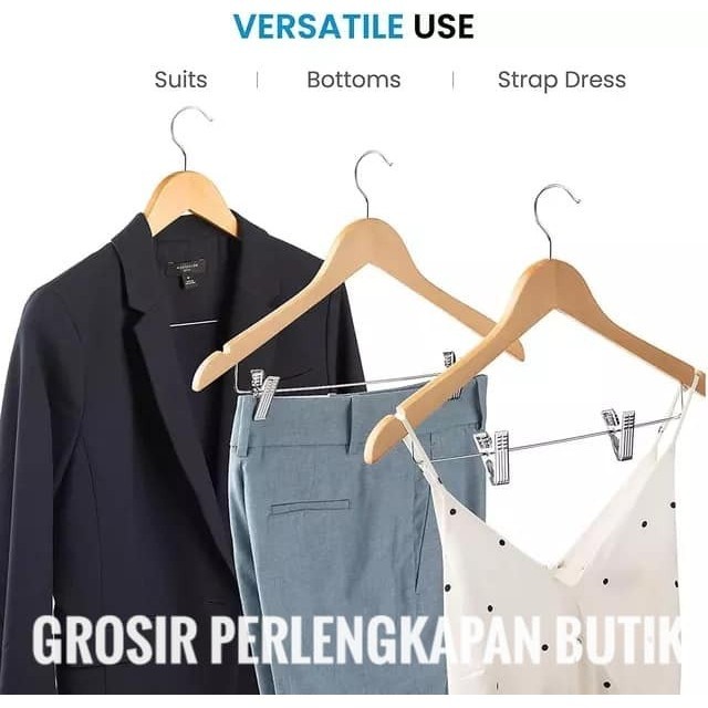 Gantungan Baju / Hanger Kayu Jepit (Dewasa)