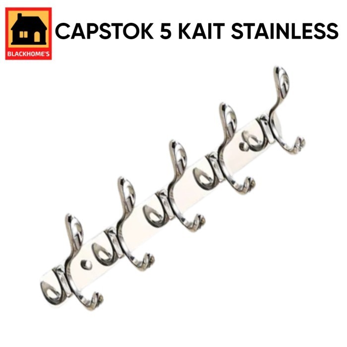 Capstok 5 Kait Stainless Steel/Gantungan Baju/Cantolan Baju/Kapstok