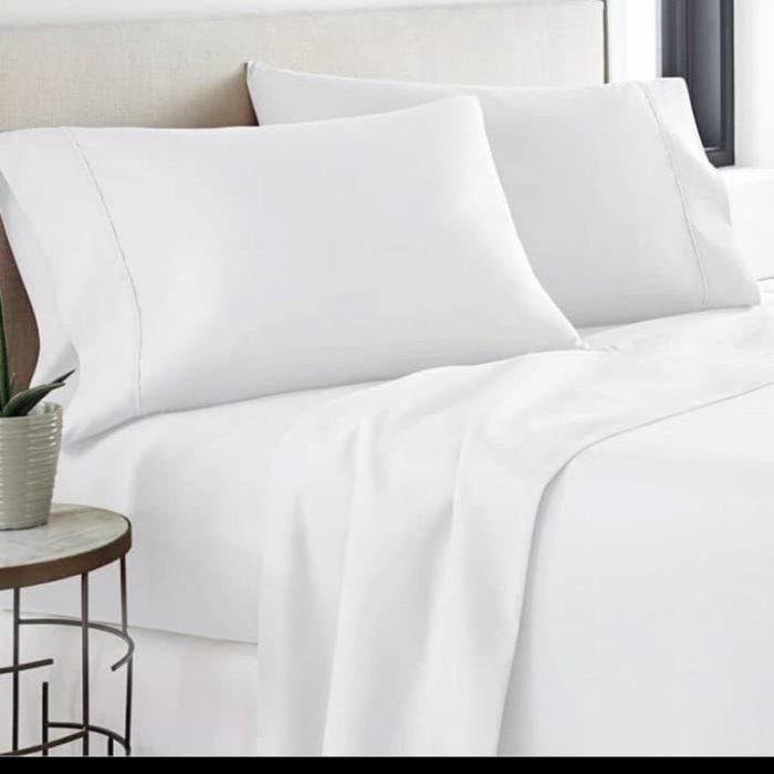 Sprei Only/Sprai Aja Bahan Katun Polos Putih Hotel