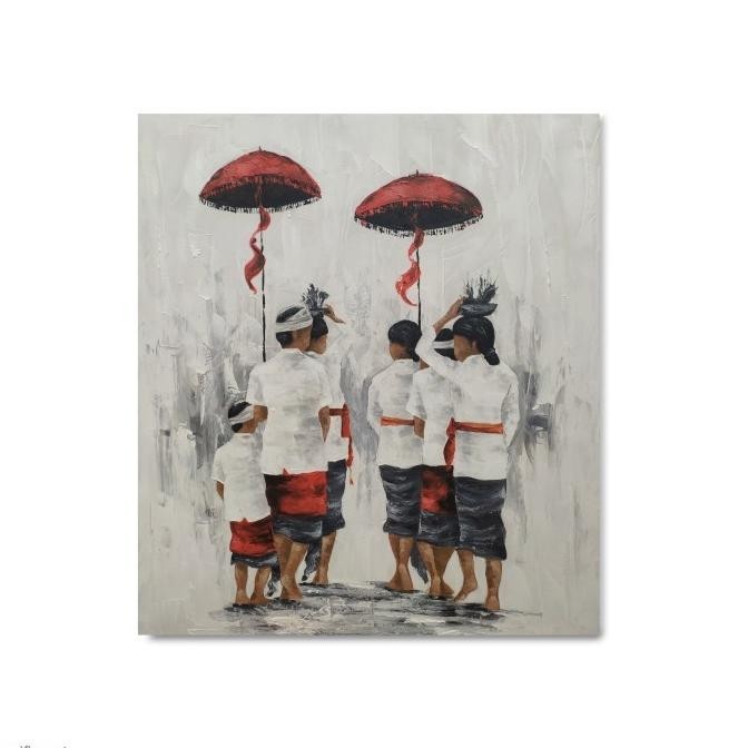 BEBAS ONGKIR - Lukisan Modern Minimalis Bali Melasti