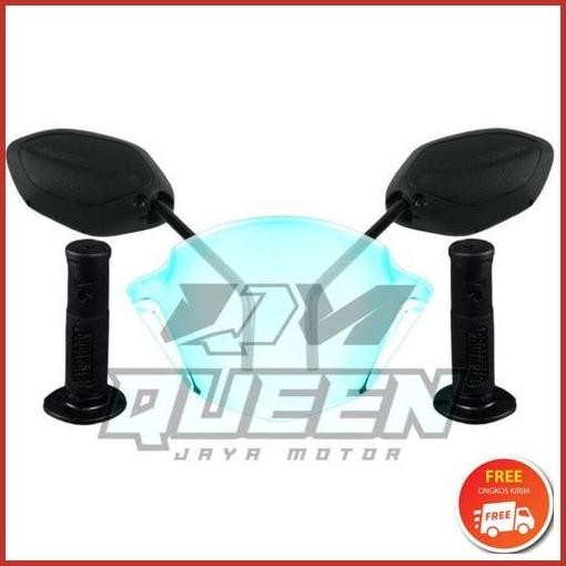 Original Paket 3 Item Beat Karbu - Visor Beat Karbu 2008 2012 + Spion Standrat Beat + Handgrip Domin