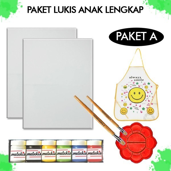 

PAKET MELUKIS KANVAS CAT KUAS DAN PALET - A