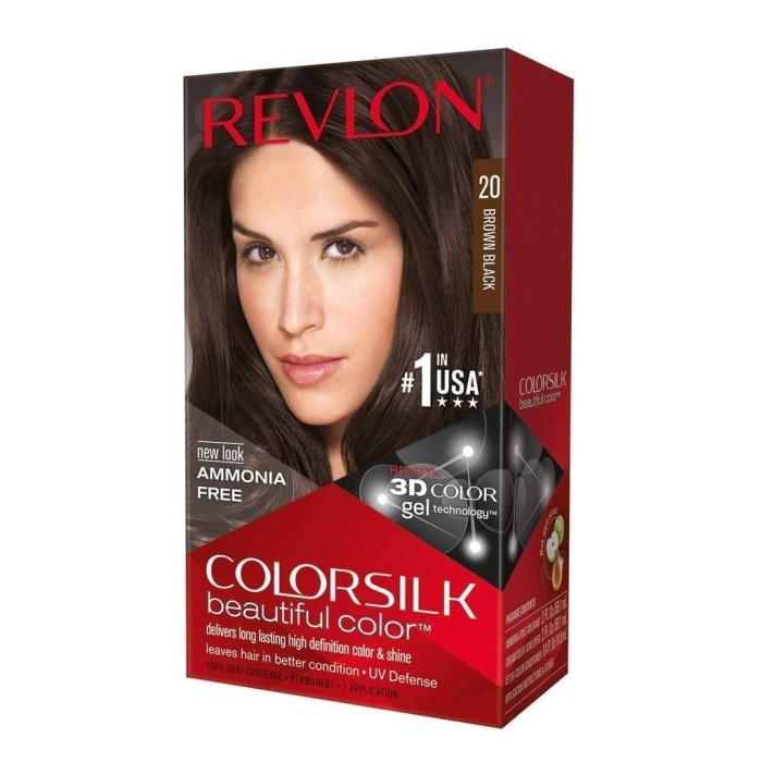 REVLON COLORSILK BEAUTIFUL HAIR COLOR - NO.20 BROWN BLACK