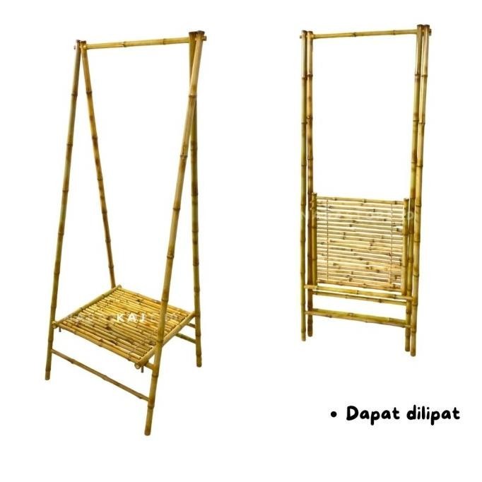 RAK HANGER BAJU MUKENA BAMBU / RAK GANTUNGAN  BAMBU NADASTORE B77S