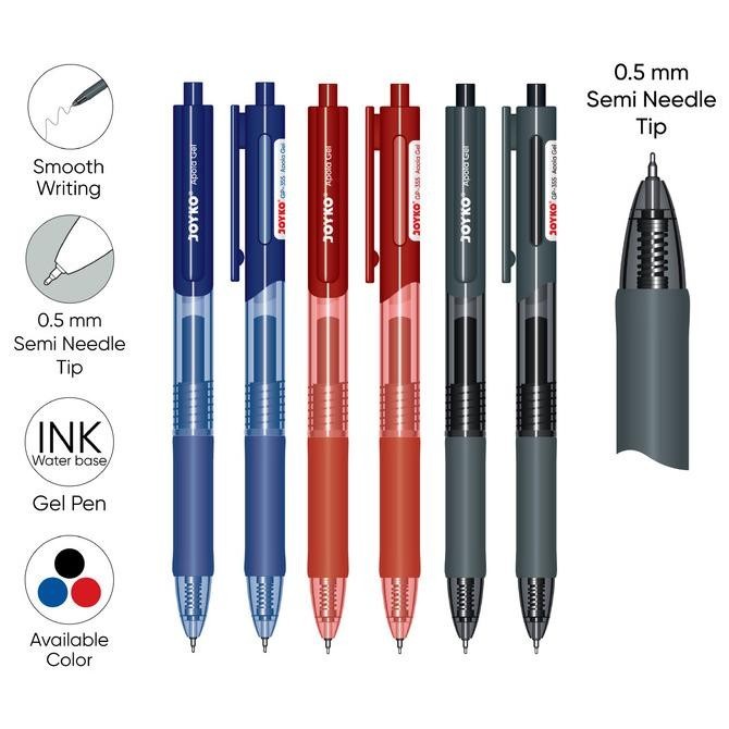 

Pulpen Gel Pen Klik JOYKO Gp-355 Apola Hitam Biru Merah 0.5mm Anti Air