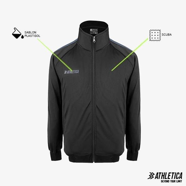 terbaru athletica - levin tracktop black grey jaket pria wanita olahraga tracktop unisex