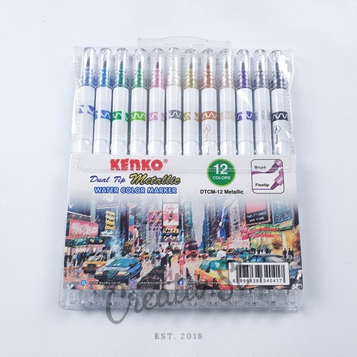 

Kenko Dual Brush Pen Metalllic Watercolor Marker Tip DTCM-12