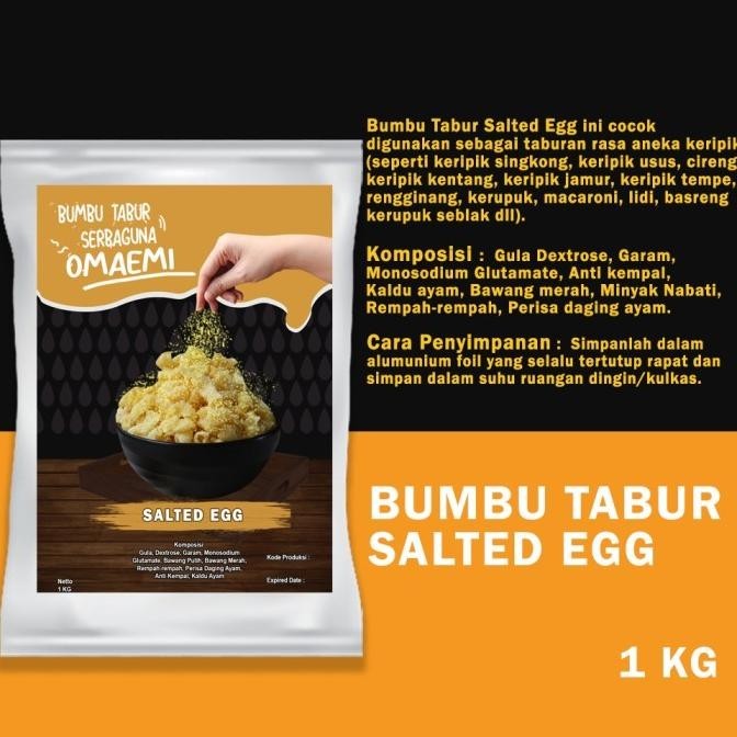 

Bumbu Tabur Salted Egg Kemasan 1KG Food Grade LM99
