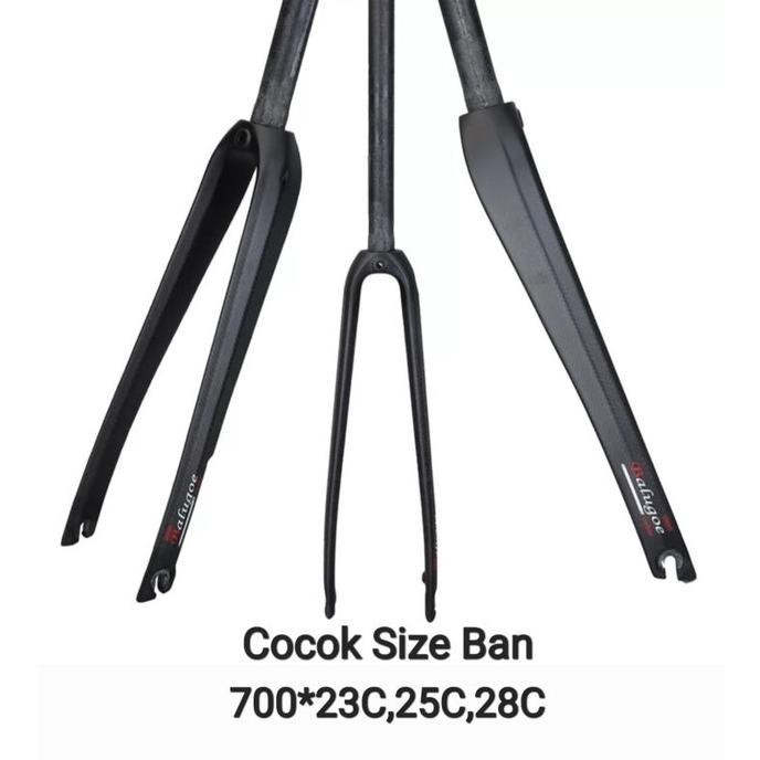 Premium Balugoe Fork Carbon Hybrid Disc Brake U Brake Garpu Fork Carbon Sepeda Road Bike