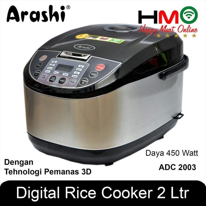 Arashi Digital Rice Cooker 2 Liter 3D Heating Adc 2003 Magic Com