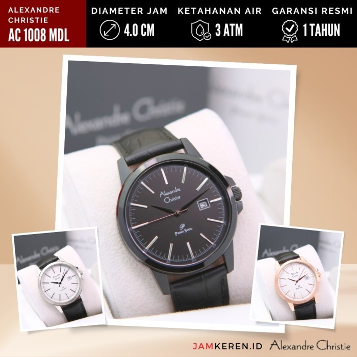 JAM TANGAN PRIA ALEXANDRE CHRISTIE 1008 AC1008 AC 1008 MD TALI KULIT RESTOCK