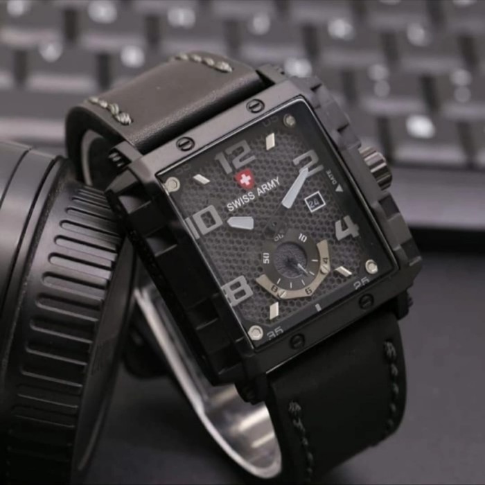 JAM TANGAN PRIA SA 005M ORIGINAL KOTAK TALI KULIT TANGGAL AKTIF  READY