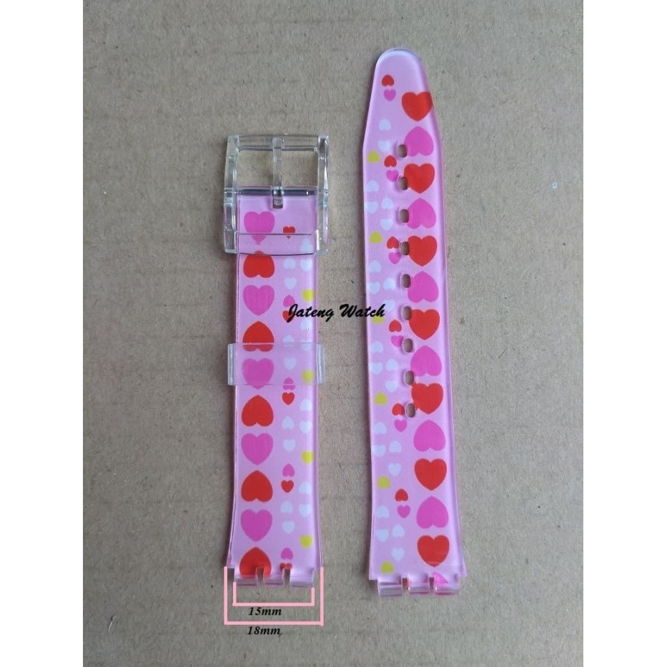 TALI ATAU STRAP RUBBER JAM TANGAN SWATCH MOTIF BUNGA TERBAIK