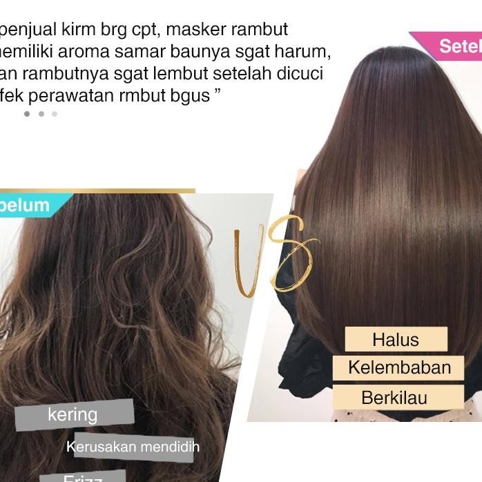 Masker rambut keratin untuk rambut rusak500g perawatan rambut hair masker makarizo Tanpa perm rambut