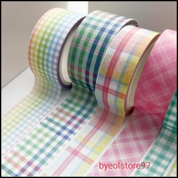 

DISKON 6 ROLLS BASIC VILIT PATTERN WASHI TAPE DECOR JURNAL DEKOR MASKING TAPE