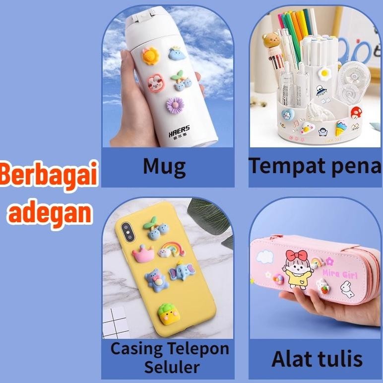 

50 Pcs Aksesoris Resin Clay Dekorasi Kartun Deco Cream Clay Kotak Resin Karakter Diy Student Pencil Box Girl Best Seller