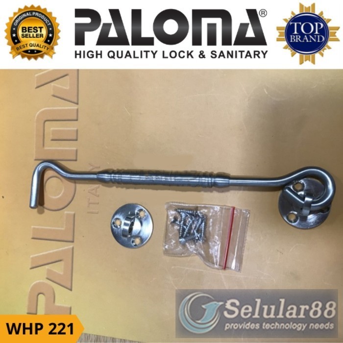 

Paloma WHP221 Window Hook 8inch Penahan Jendela Hak Angin SUS304 SSS