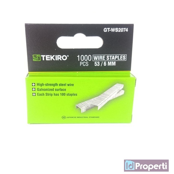 

Tekiro GT-WS2074 Wire Staples 6mm 1000pcs Isi Steples Hekter Stapler
