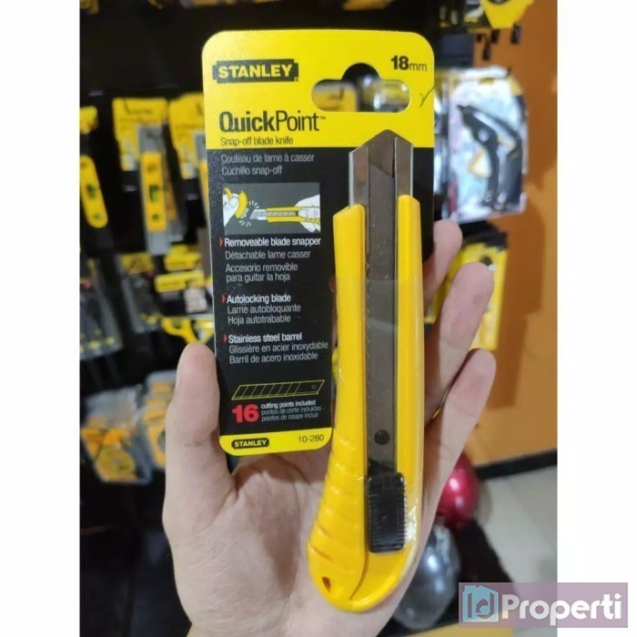 

Stanley 10-280 Snap Off Blade 18mm Knife Pisau Cutter Baja Stainless