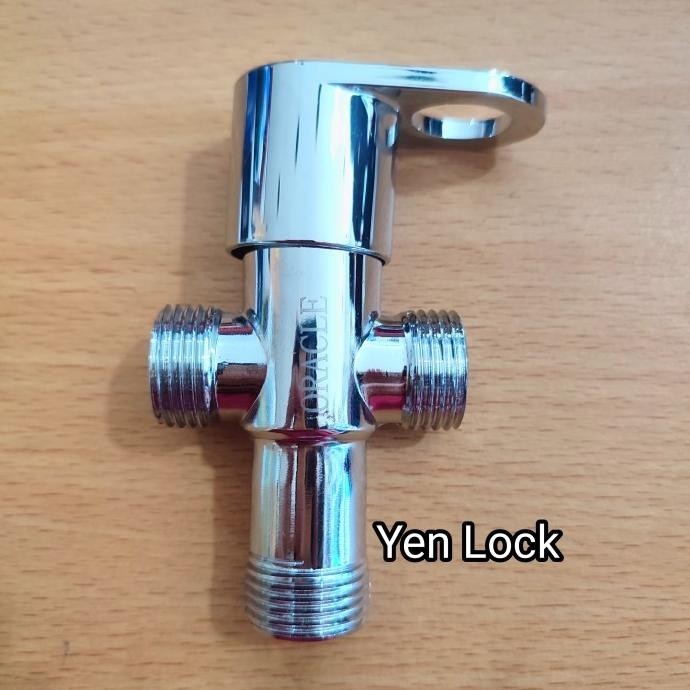 Stop Kran Tee Shower merk Oracle T Cabang dua , 1.2 inch stainless