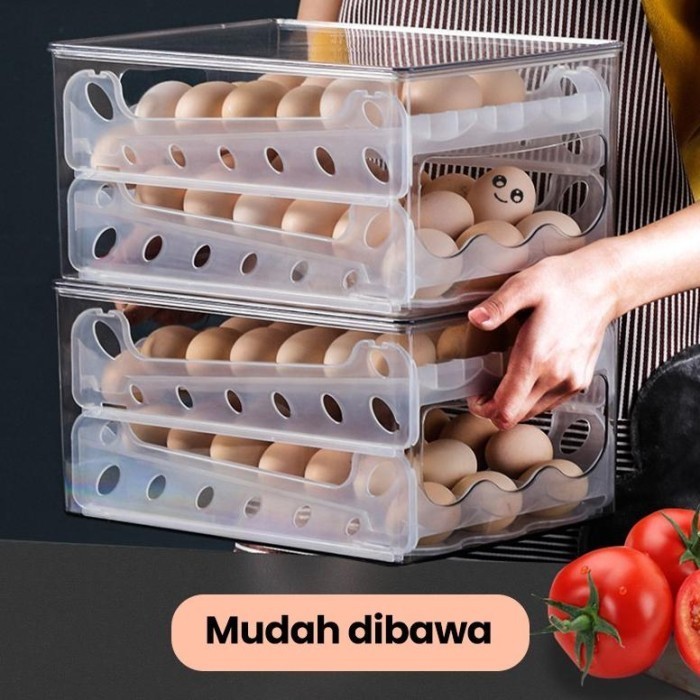 Inaso Egg Box Kotak Penyimpanan Telur Rak Telur Acrylic Box Telur 2