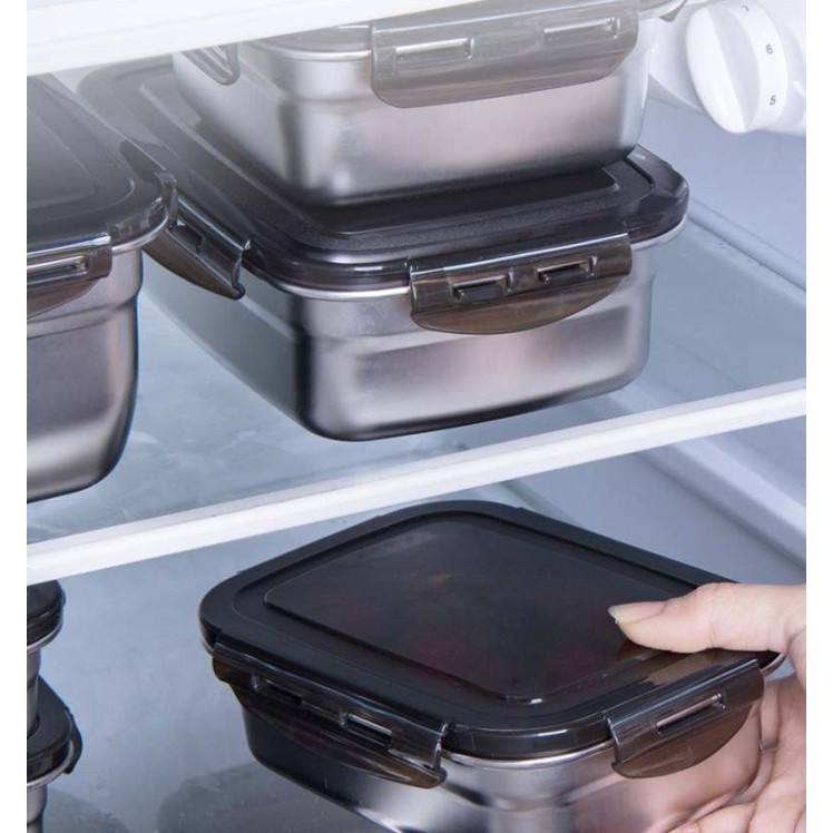 Kotak Tupperware Stainless Foodgrade Makanan Penutup Klip Kedap Udara