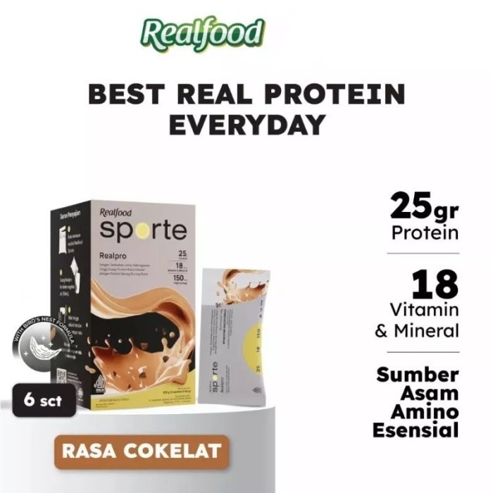 

Realfood Sporte Realpro Protein Ekstrak Sarang Burung Walet Cokelat 6S
