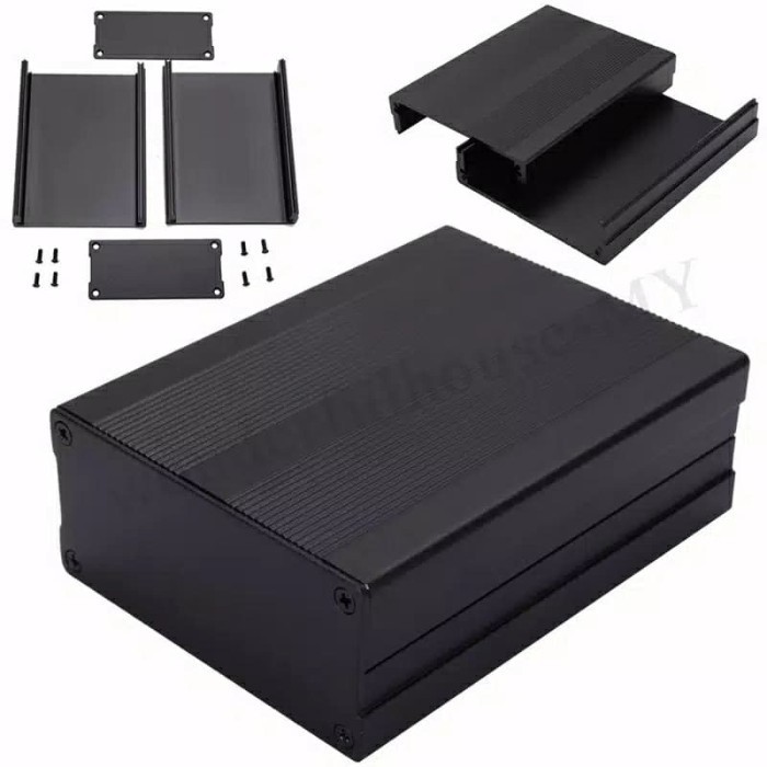 Ais Diy Box Alumunium Aluminium Kotak Elektronik Enclosure Hitam
