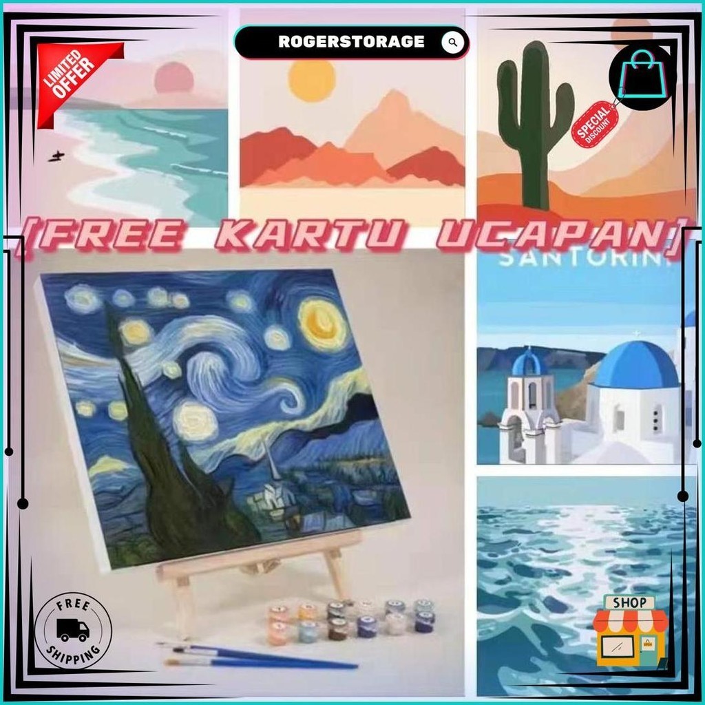 

With Frame / Paint By Number / Diy Canvas Acrylic Paint / Painting Kit / Deco Colouring Art Promo