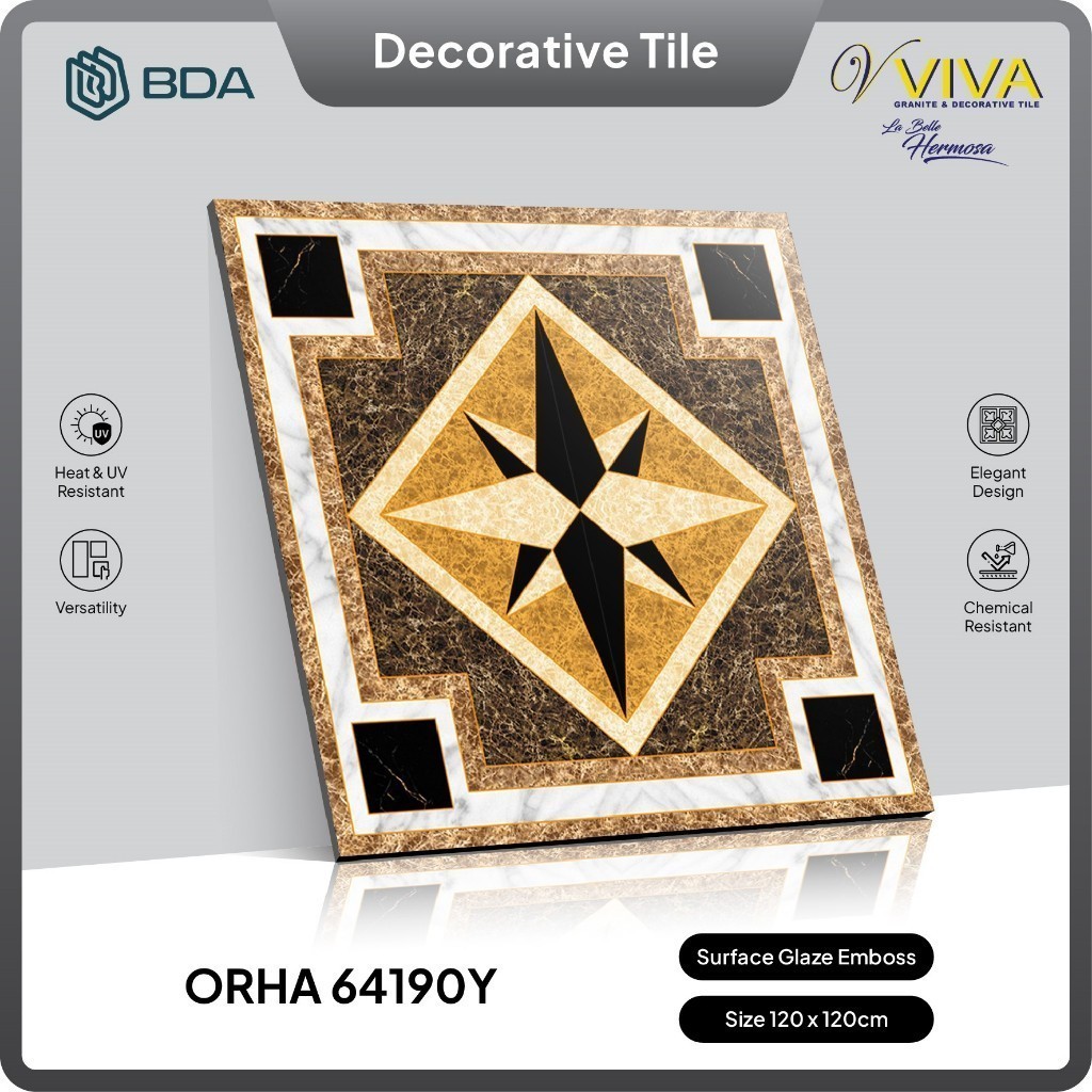 BDA Granite Tile 120x120 Keramik Granit Pola Dekorasi Interior Mewah 64190