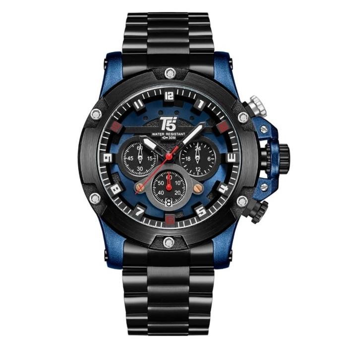 Jam Tangan Pria Original T5 H 3760G Black Rosegold