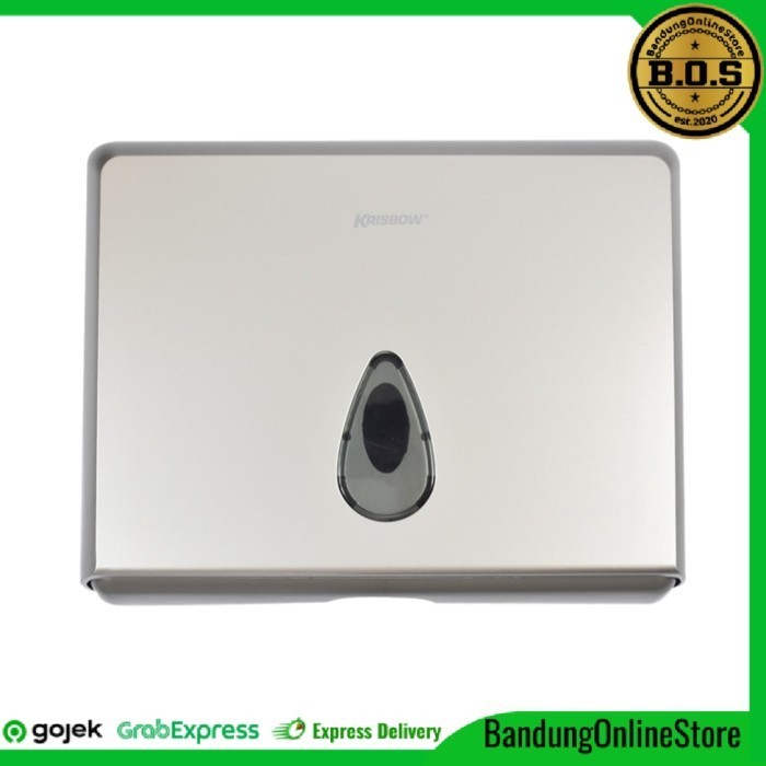 Krisbow Dispenser Tissue Silver Tempat Tissue Dinding Tempel Toilet
