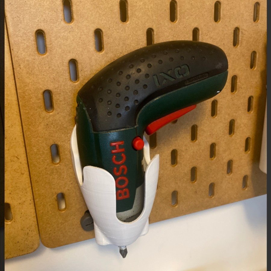 

3D Custom IXO BOSCH Stand Dudukan Tempat Papan Berlubang Pegboard