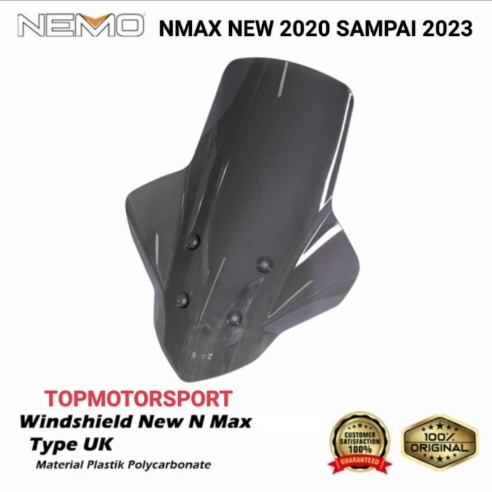 Kaca Visor Winshield New Nmax 2020-2023 Model Eropa Original Nemo