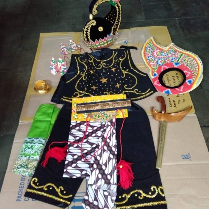 Terbaru KOSTUM BAJU PAKAIAN TARI WAYANG GATOT KACA SET LENGKAP ANAK COWOK