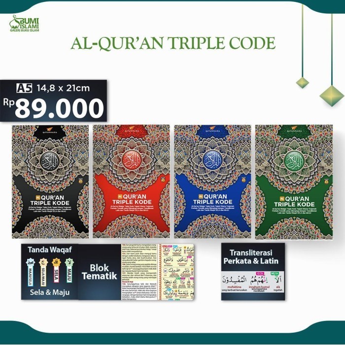 

Al-Quran Triple Kode A5 Tajwid Warna Arti - Qultum Media - Bumi i