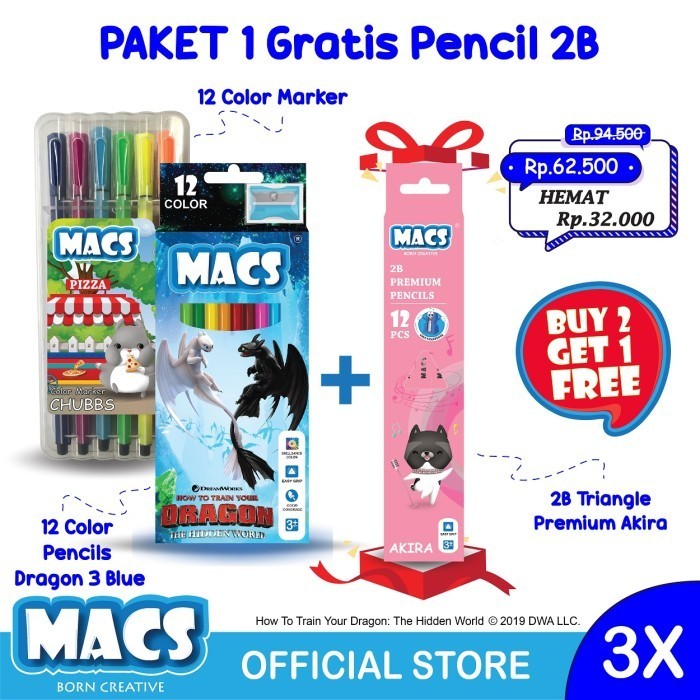 

Paket 1 Gratis Pencil 2B (Buy 2 Get 1 Free)