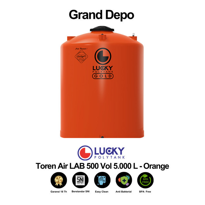 Lucky Polytank Toren Air 5000 Liter LAB 500 Orange