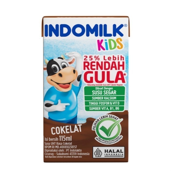 

INDOMILK Kids Susu UHT Cokelat Rendah Gula 115 ml