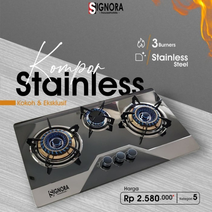 Kualitas terbaik] Kompor stainless signora Kompor tanam kompor gas kompor portable