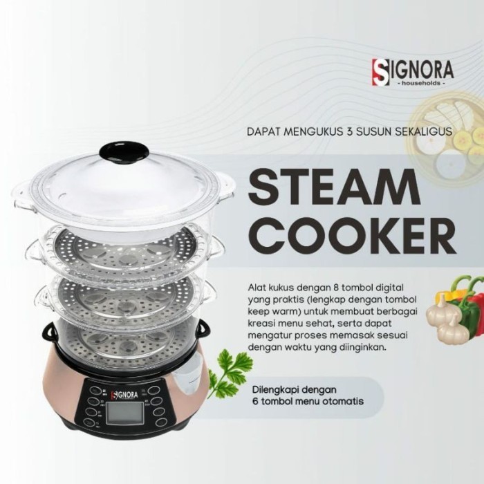 ((((()paling dicari] Steam Cooker Signora / Kukusan Listrik / Alat Pengukus Makanan