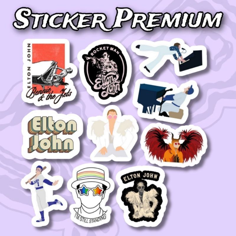 

Sticker Elton John Pack isi 10 Pcs Waterproof