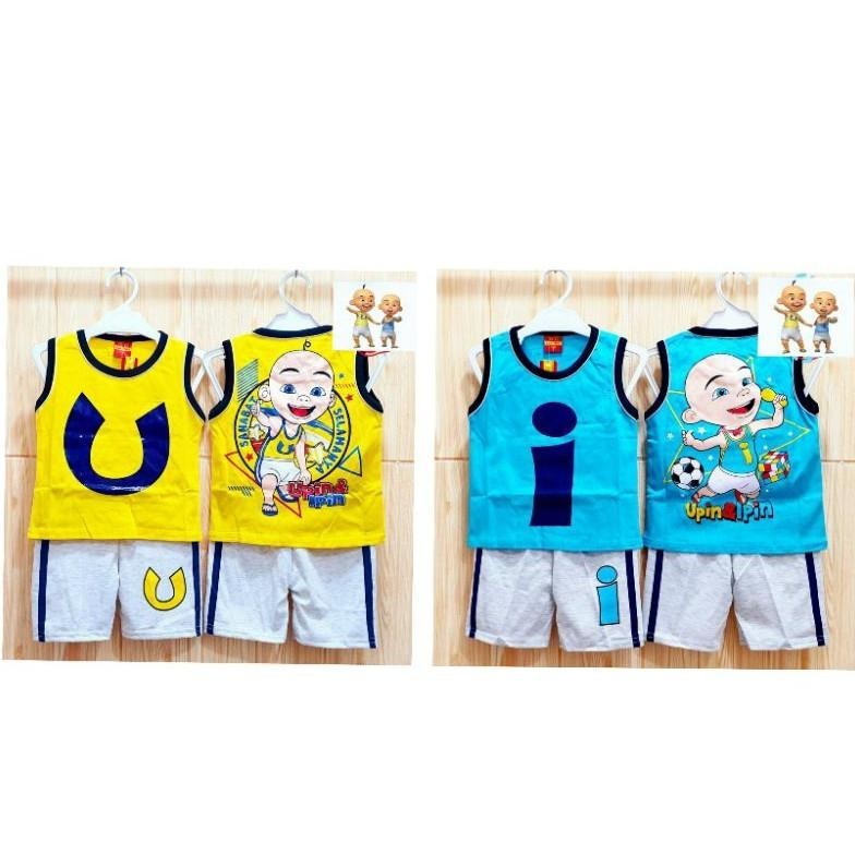 Keren Setelan Singlet Anak Upin Dan Ipin Baju Anak Upin Dan Ipin / Setelan Anak Upin Ipin