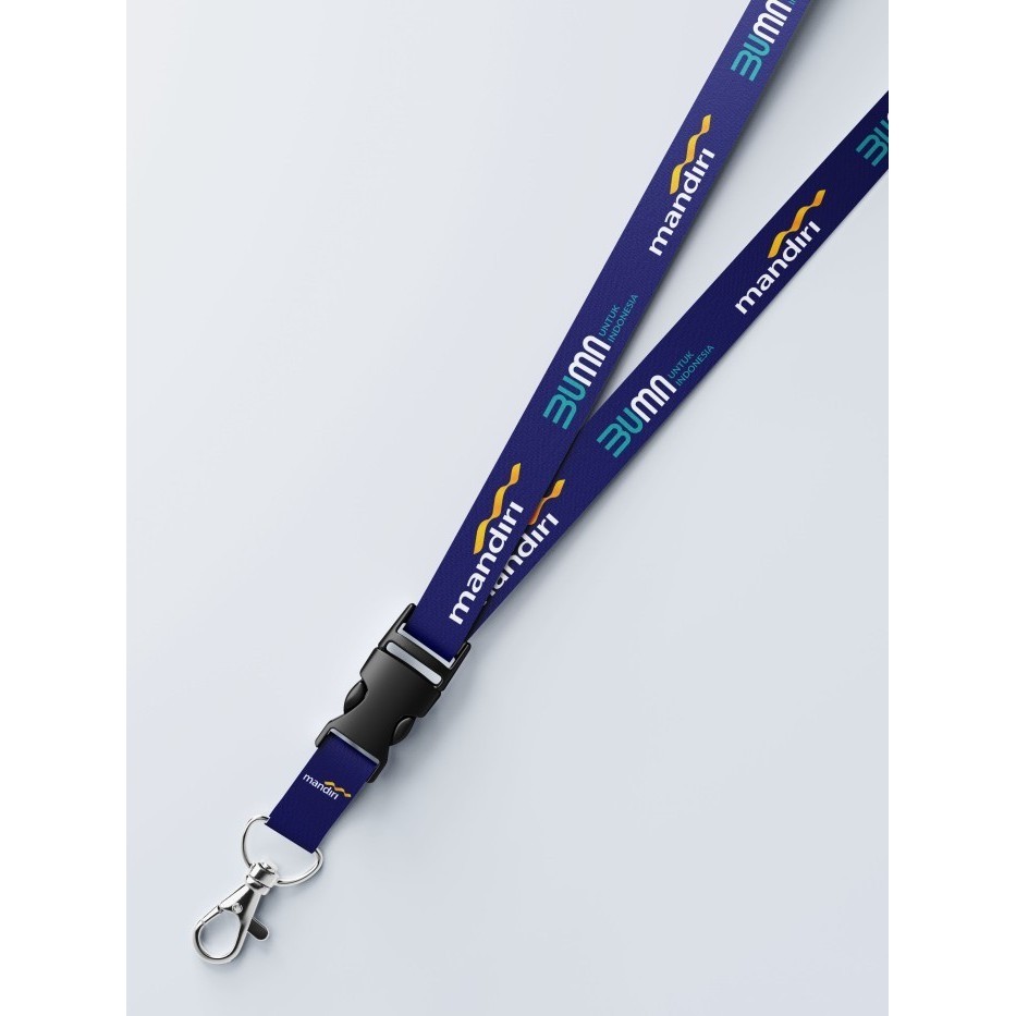 

Lanyard Bank Man diri BUMN Untuk Indonesia Bisa Satuan Custom Request