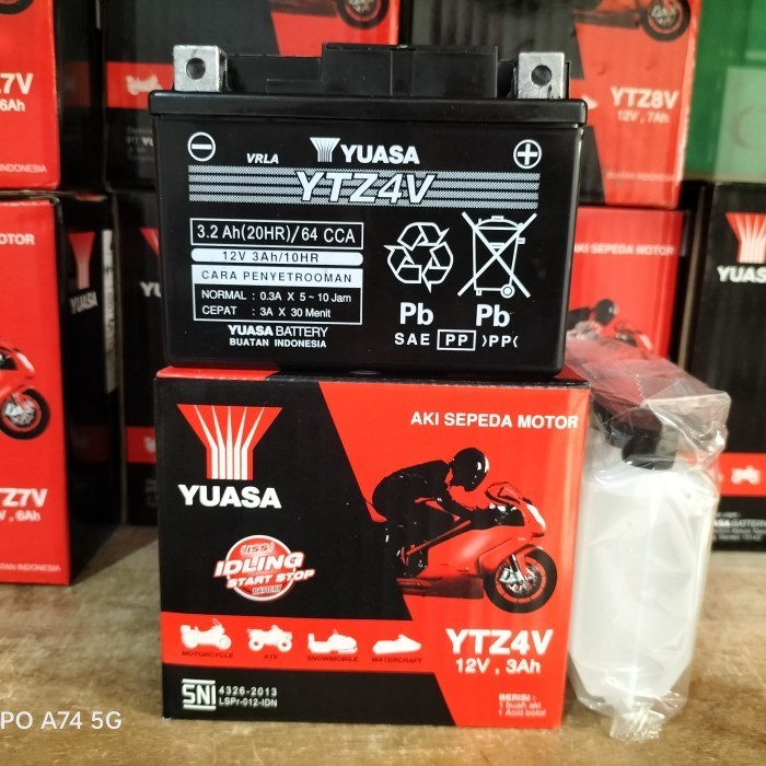 Aki Motor Suzuki Skydrive Ytz4V Yuasa Aki Kering