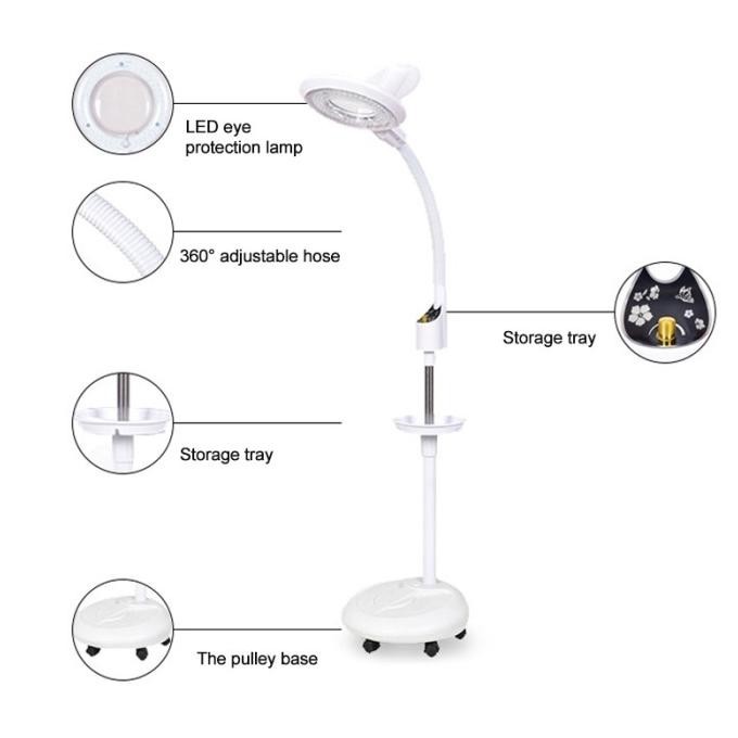 

Lampu Facial Wajah LED Roda Dimming Kaca Pembesar Magnifying Lamp 16x H85ID