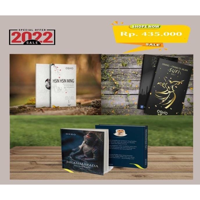 [Bayar Di Tempat] Paket Buku Osho - Hsin Hsin Ming, Sufi Vol 1 Dan Dhammapada Vol 1