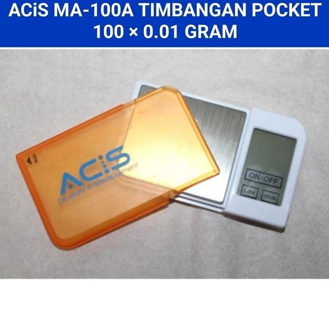 [Bayar Di Tempat] Acis Timbangan Pocket 100 / 0.01 Gram Ma 100 A Digital Scale Emas